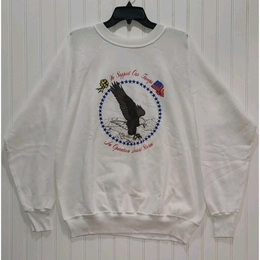 Vintage 90s Operation Desert Storm Sweatshirt Crewneck Patriotic Made In USA XL
